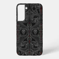 Goth Gray Ornament with Skull  Samsung Galaxy S22+ Case