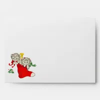 Retro Christmas Kittens Envelope