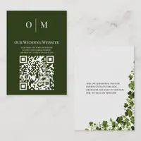 Irish Stylized Shamrock Leafy Folia QR Code  Enclosure Card