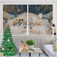 Whimsical Winterland Cute blue Curtain