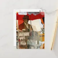 Unique Do Not Pet Fish Mixed Media  Postcard