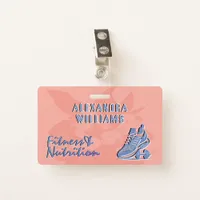 Peach Faded Blue Flourished Fitness & Nutrition Badge