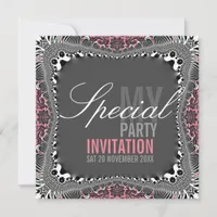 Groovy Vintage Damask Special Party Invitations