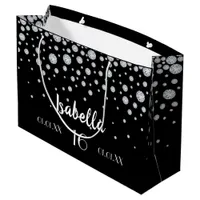 Sweet 16 black white name diamonds large gift bag