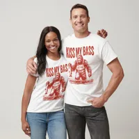 Kiss My Bass Bigfoot Fishing red T-Shirt