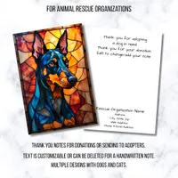 Stained Glass Style Animal Rescue Organization Thank You Card