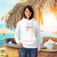 She's tying the knot pink bow Team Bride Hoodie