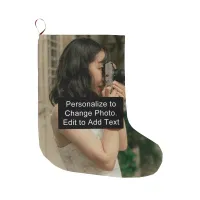 Custom Personalized Artwork Photo Add Quote Name Large Christmas Stocking