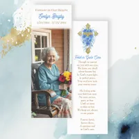 Golden Cross and Flowers Memorial Keepsake Bookmarks