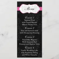 pink  Wedding menu