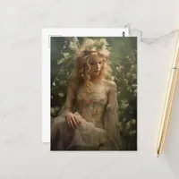 Woman in the Wildflowers Postcard