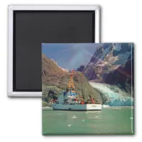 Alaskan Mountain View with Boat Magnet