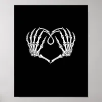 Valentines Day Gothic Heart With Skeleton Hands Va Poster