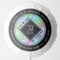 Elegant 34th Opal Wedding Anniversary Balloon