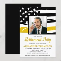 Dispatcher Retirement Personalized Photo Gold Flag Invitation