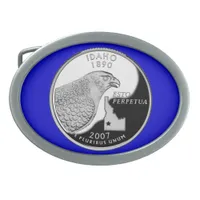 Faux Idaho State Quarter Oval Belt Buckle