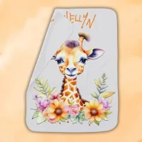 Monogrammed Baby Giraffe | Baby Blanket