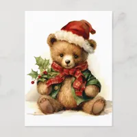 Christmas Teddy Bear Postcard