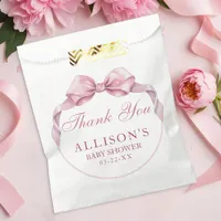 Coquette Bow Baby Shower Favor Bag – Pink Thank Yo