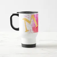 Personalized Name Monogram Trendy Watercolor Travel Mug