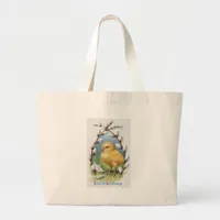Easter Greetings Yellow Chick Large Tote Bag