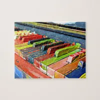 Colorful Painted Piano Keys Jigsaw Puzzle