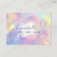 *~* AP26 OPAL Rainbow QR Holograph Ethereal  Business Card