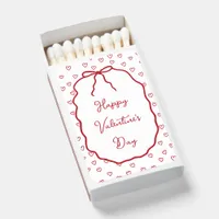 Whimsical Red Bow & Hearts Valentine's Day Party Matchboxes