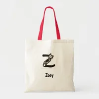 Tote Bag - Cat Letter Z with Name 