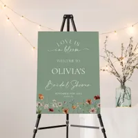 Love is in Bloom Green Bridal Shower Welcome Sign
