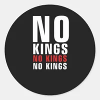 Minimalistic Design No Kings Rebellious No Kings G Classic Round Sticker