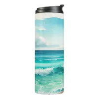 Coastal Tropical Beach  Thermal Tumbler