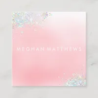 Sparkle Pink Makeup Artist Square Business Card