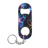 Electric Neon Flower Radiance Keychain Bottle Opener