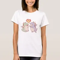 Dragons With Heart Flame Valentine T-Shirt