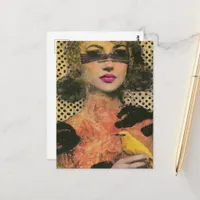 Woman With a Yellow Bird Postcard