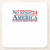 No Kings In America Retro Classic Square Paper Coaster