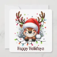 Funny Reindeer Holiday Greeting Card