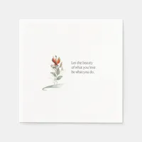 Elegant floral quote paper napkins 
