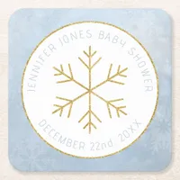 Winter Wonderland Snowflake Baby Shower Coaster