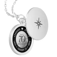 Elegant 70th Platinum Wedding Anniversary Locket Necklace