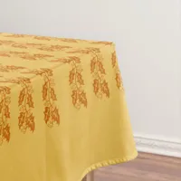 Table Cloth - Brown Holly Leaves on Orange