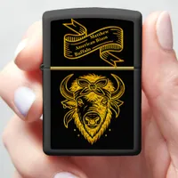 Bison With Floral Crown in Intricate Design Zippo Lighter