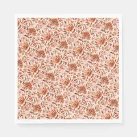 Abstract Floral Watercolor Pattern Autumn Colors Napkins