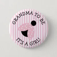 "Grandma To Be" Pink Ladybug Baby Shower Button