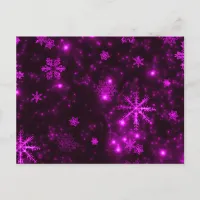 Snowflakes with Purple Background Postcard