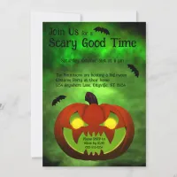 Spooky Evil Halloween Pumpkin Invitation