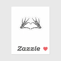 Heart Shaped Skeleton Hands Unique Art Vintage Sticker