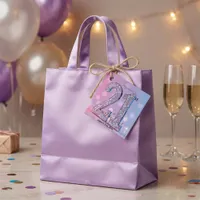 Glam Silver Sparkle 21st Birthday Pink Purple Favor Tags