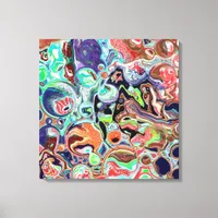 Colorful modern Abstract Fluid Art   Canvas Print
